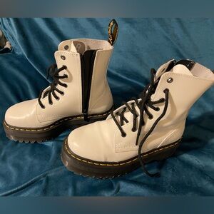 Dr. Martens Jadon Platform White Leather Boots